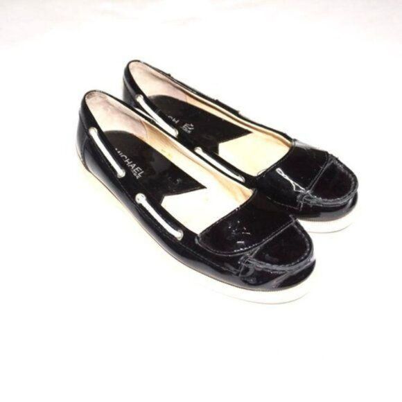 Michael Kors Black Patent Leather Topsider/Loafers - Picture 4 of 7